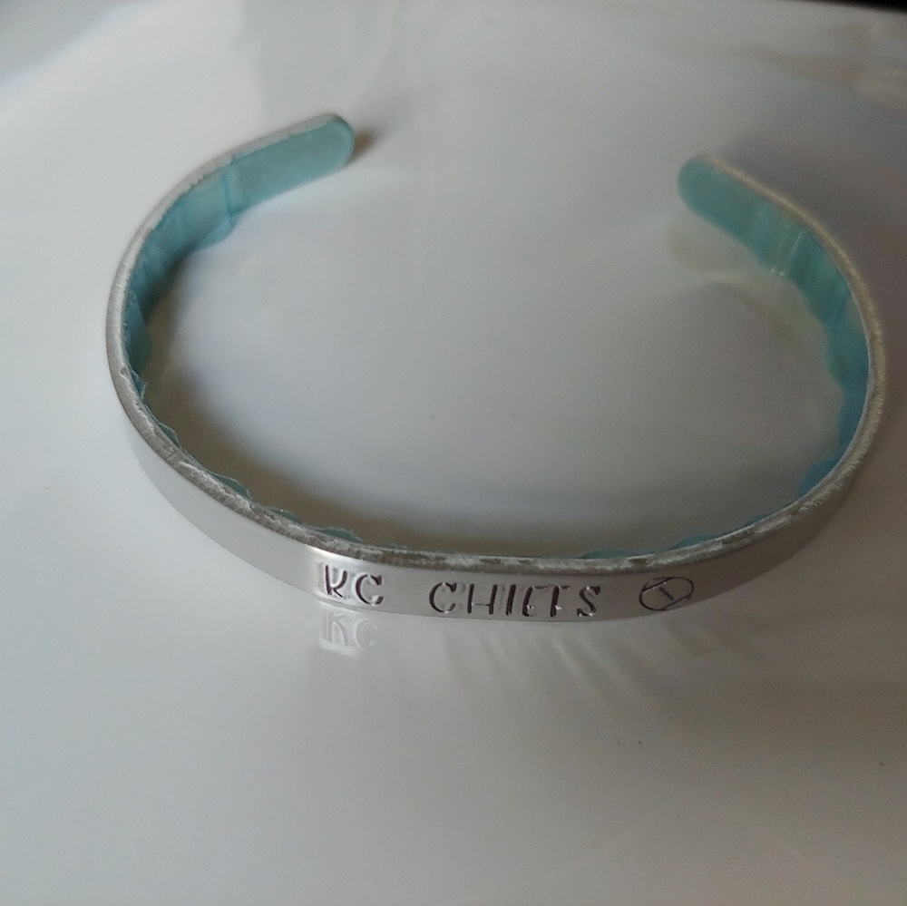 Hand stamped kc chiefs bangles